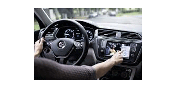 VW car radio connected to video doorbell