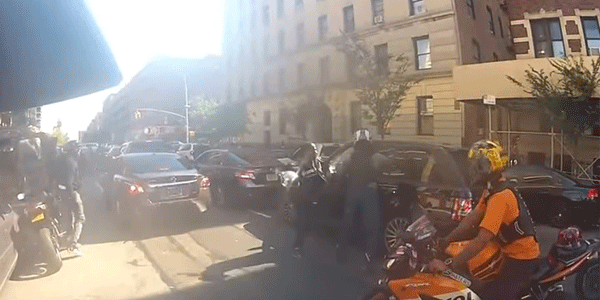 Motorcycle-road rage attack-on-car