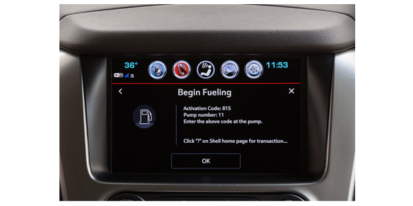 Buy gas via Chevy radio