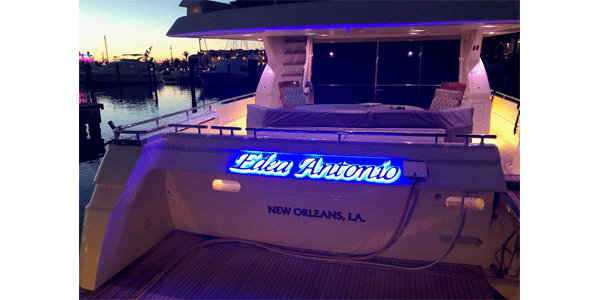 Oracle Lit Boat Signs