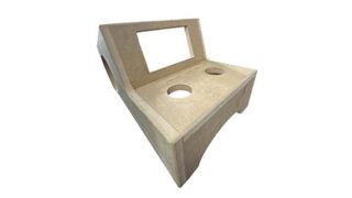 King Boxes showed a console speaker enclosure with a built in radio opening at SEMA 2024.
