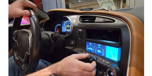 JVC Kenwood new Direct Replacement screen plus chassis plus Maestro kits in a Corvette.