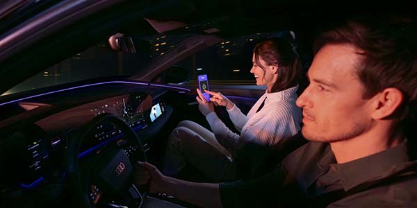 Audi launches in-car gaming for passengers while the car is in motion.